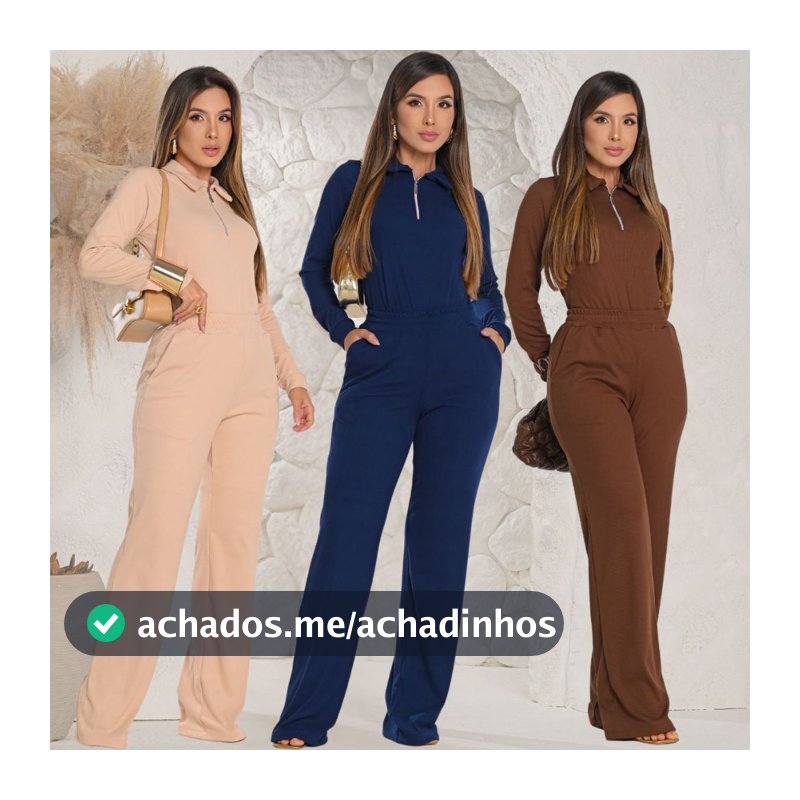 Conjunto Feminino Calça e Blusa Longa Forrado Inverno Frio
