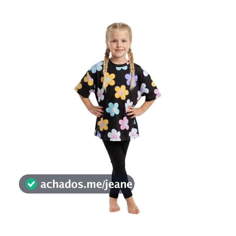 Conjunto Infantil Menina Oversized – Camiseta Estampada + Legging