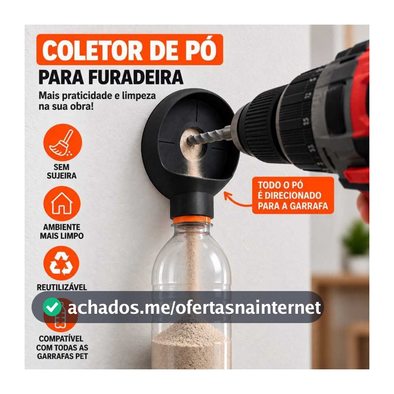 Coletor de Pó para Furadeira e Parafusadeira – Fure Parede sem Sujeira | Casa e Obra | Sem Bagunça.