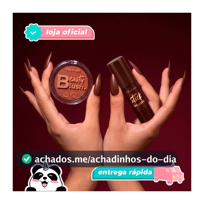 Kit Blushes Vizzela La's Red Mocha Compacto + Stick Versatilidade Vegano Original Vizzela