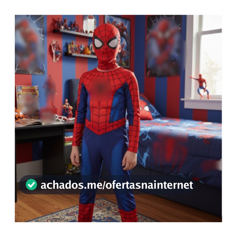 Roupa Fantasia Infantil Menino Aranha com Máscara de Tecido