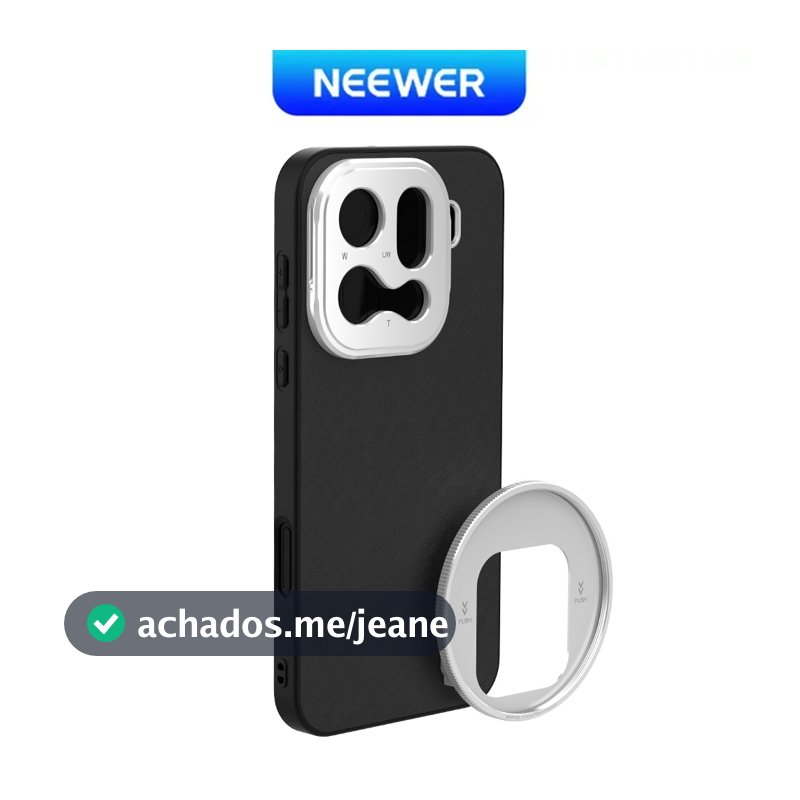 Estojo NEEWER PA176 OPPO Find X9 Pro – Adaptadores De Lente/Filtro + Carregamento Sem Fio (Preto + Prata)