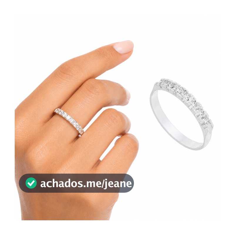 Anel Feminino Aparador de Aliança com Zircônia Cravejada Brilhante Banhado a Prata 925