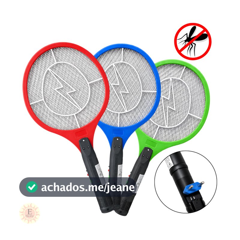 Raquete Elétrica Mata Mosquitos Bivolt Recarregável Alta Potência