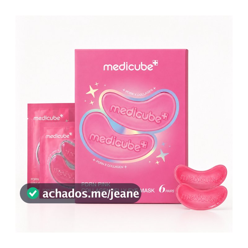 Medicube PDRN Pink Collagen Jelly Eye Mask | Máscara Hidrogel para Área dos Olhos (1 Par)