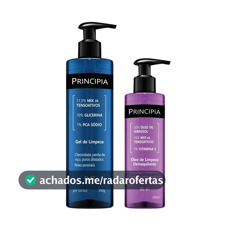 Principia Kit Limpeza Profunda Todos os tipos de pele Gel de limpeza GL-02 + Oleo de Limpeza OL-01