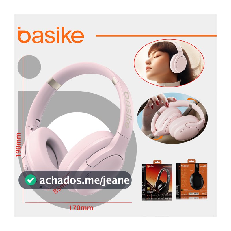 Basike fone sem fio bluetooth ANC headphone sem fio dobráveis A qualidade de som Bluetooth 4.3HiFi
