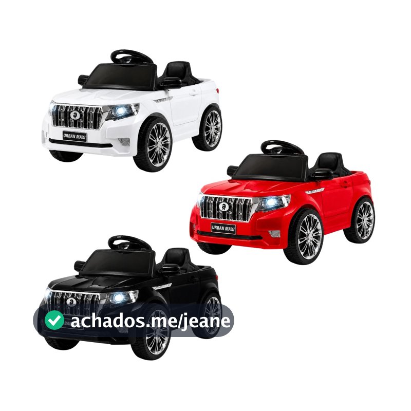 Carro Elétrico Infantil Marcha Frente/Ré 6v Controle Remoto Bluetooth Led Até 30kg Urban Maxi Toys