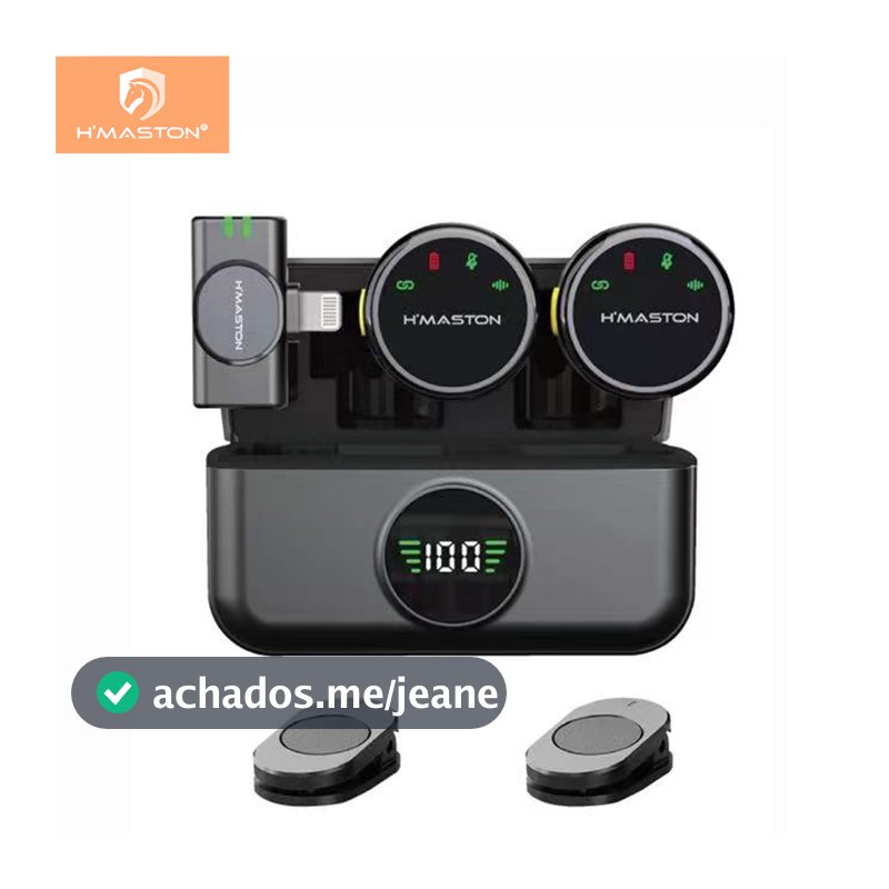 H'maston MK18/19 Microfone De Lapela Profissional Sem fio Magnético Redução de Ruído