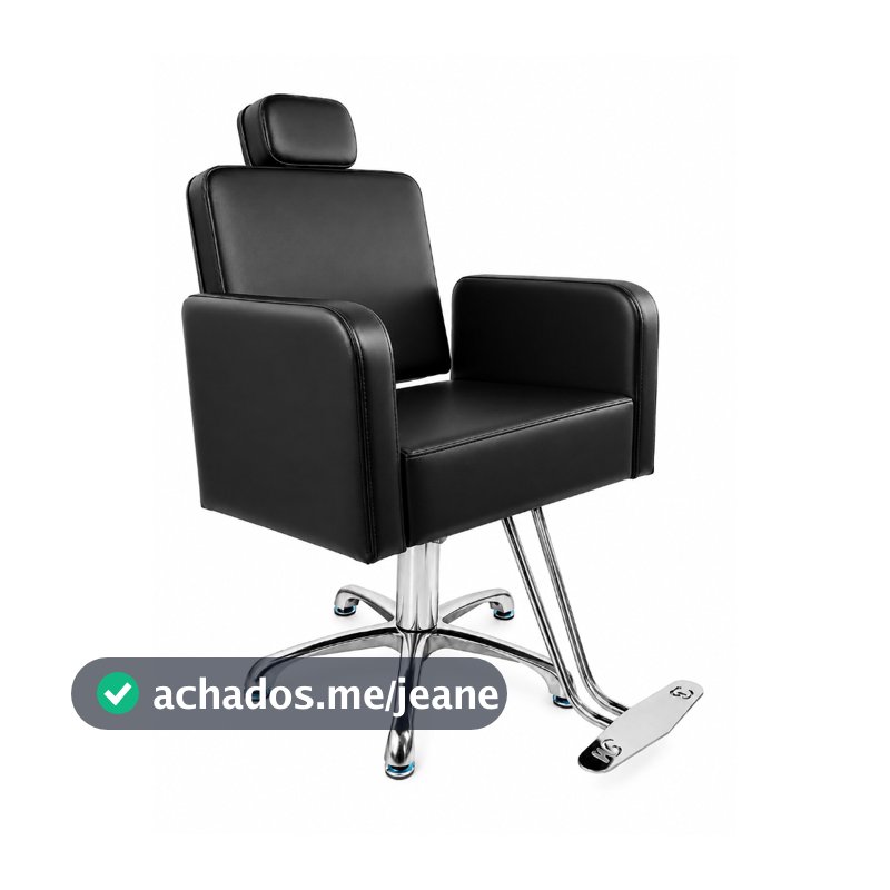 Cadeira Cabeleireiro Salão De Beleza Poltrona Encosto Fixo Hidráulica Regulagem De Altura Profissional