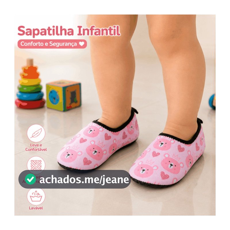 Sapatilha Infantil Antiderrapante Menina Menino para Praia Parque piscina Sapameia Volta as aulas