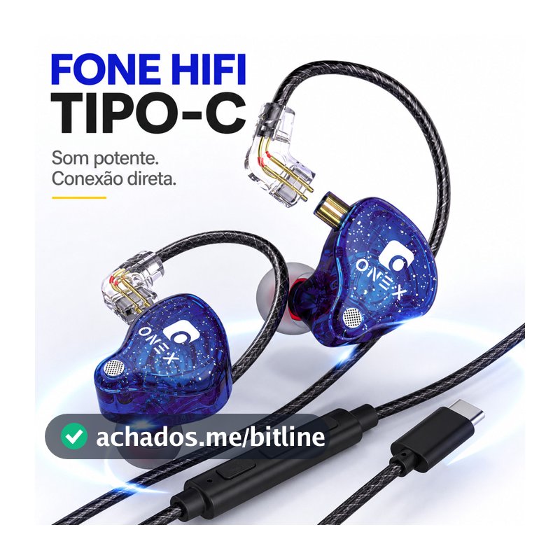 🎧 Fone De Ouvido Tipo C Com Fio HIFI