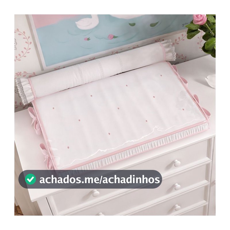 Trocador de Cômoda Reto Plastificado Impermeável Com Rolinho Tecido Extra Macio Vários Modelos