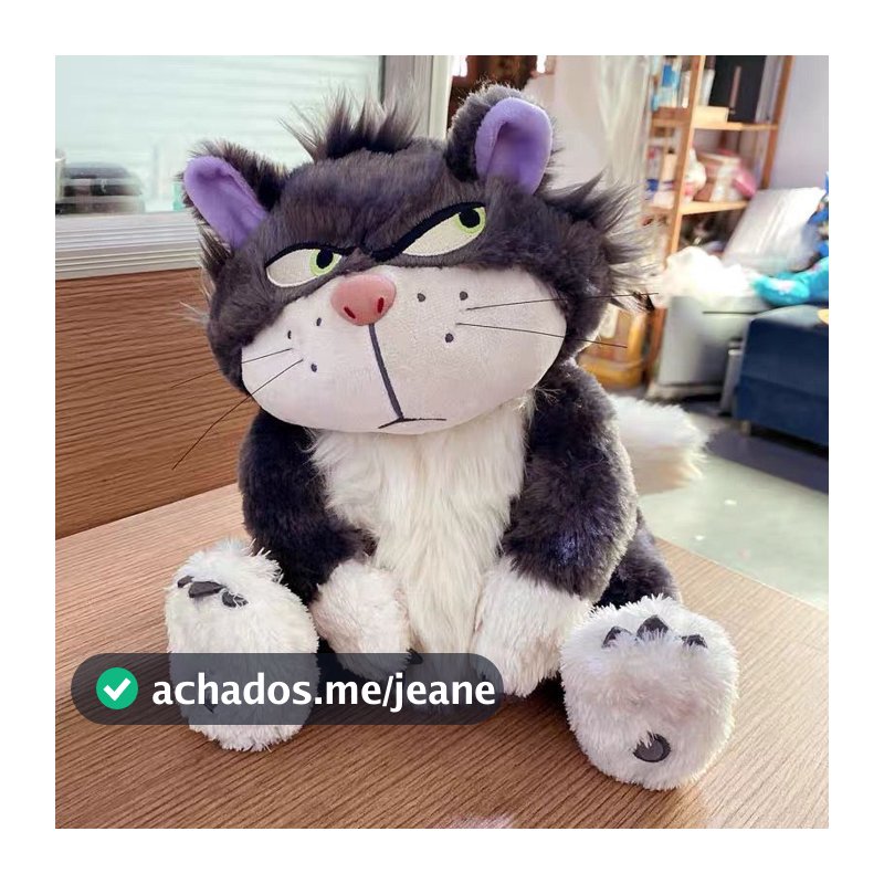 Boneca de Pelúcia Gato Lucifer Cinderela - Amigável e Ideal para Presente 30CM