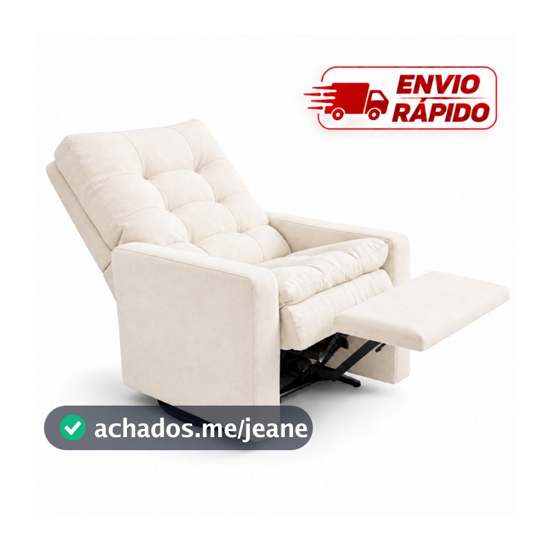 Poltrona do Papai Reclinável Suede para Amamentação Quarto de Bebê Descanso Confortável Casa Decoração  - Moveis Trida