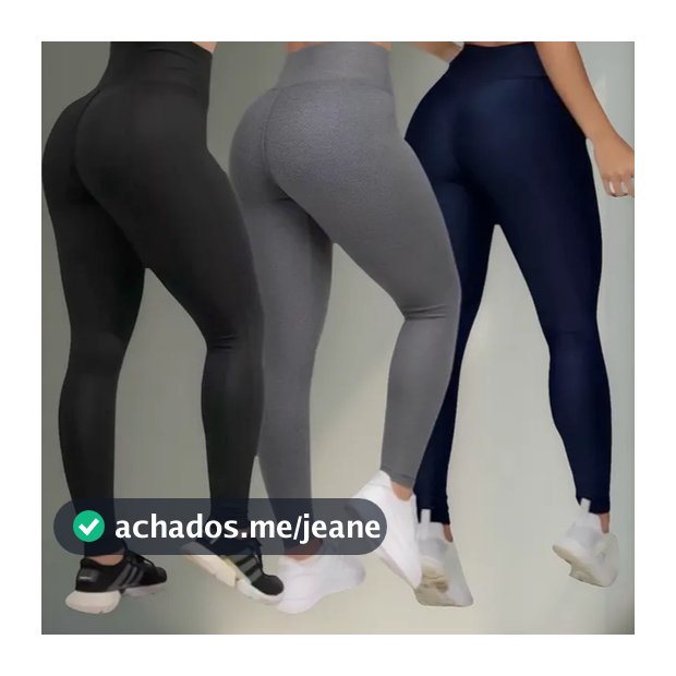 Kit 3 Calças Feminina Legging Grossa Para Academia Fitness Cós Alto