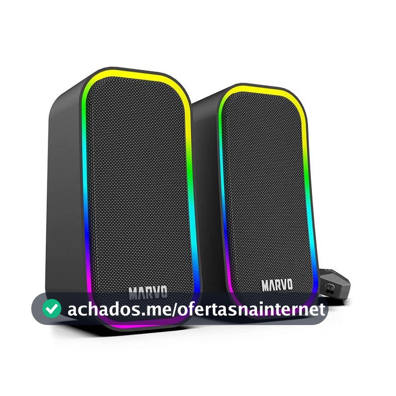 Caixa de Som Marvo SG-285, RGB, 3W RMS, Preta, SG-285-BK