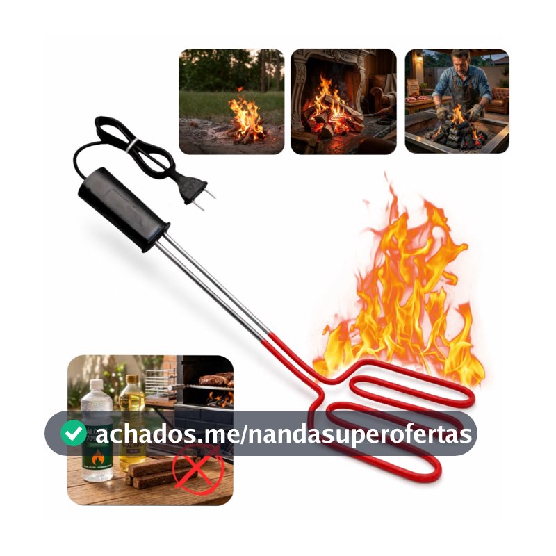 Acendedor Elétrico Churrasqueira 1200w Rápido 110v 220v 3 Voltas