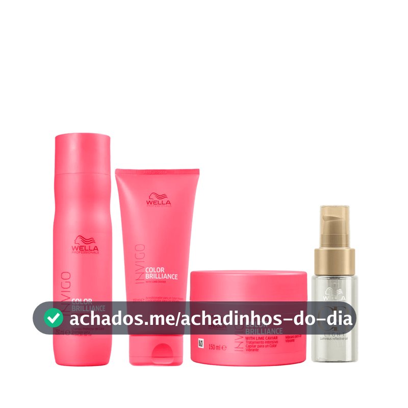 Kit Brilliance Shampoo, Condicionador, Máscara e Óleo Light 30ml