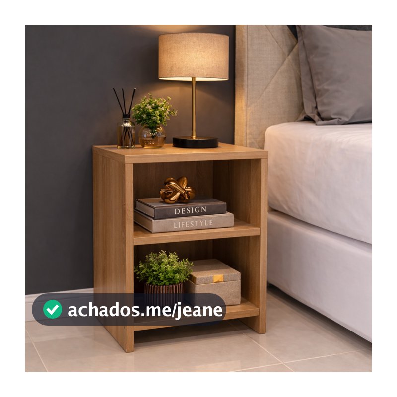 Mesa de Cabeceira Compacta com Nicho – Ideal para Quarto 60