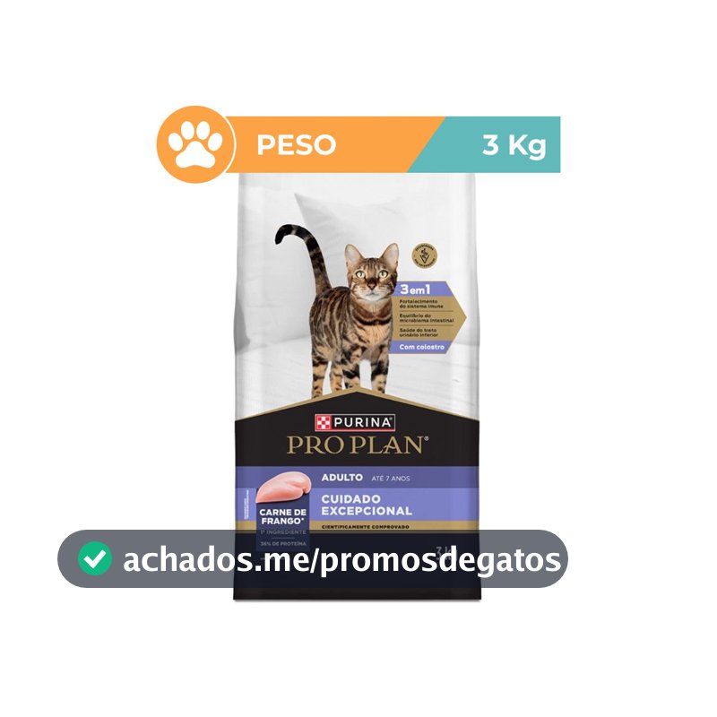 Ração Pro Plan Frango Gatos Adultos 3kg Purina