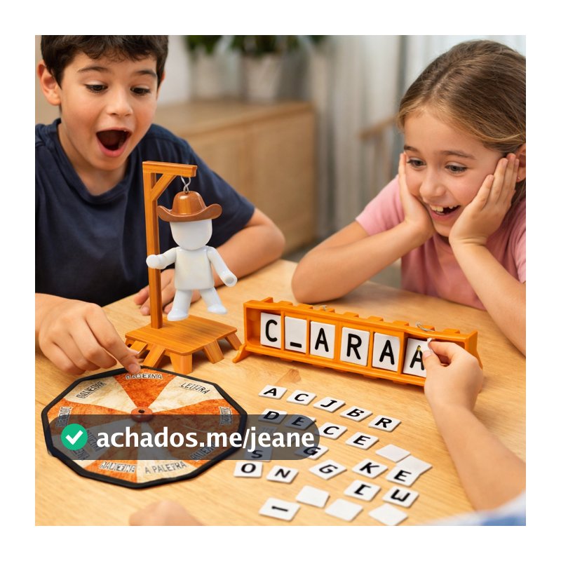 Jogo da Forca Magnético Infantil com Roleta Boneco Educativo Interativo Letras Brinquedo