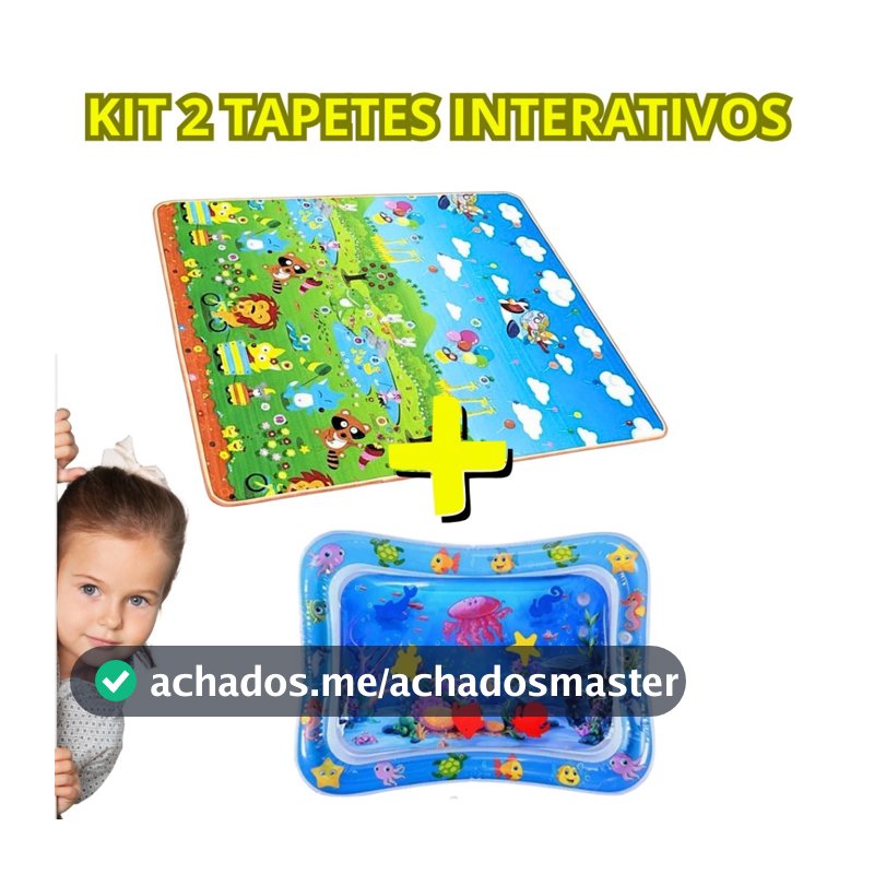 Kit 2 Tapetes Interativos Infantil Pedagógicos Sensorial Intuitivo Tatame Dobrável