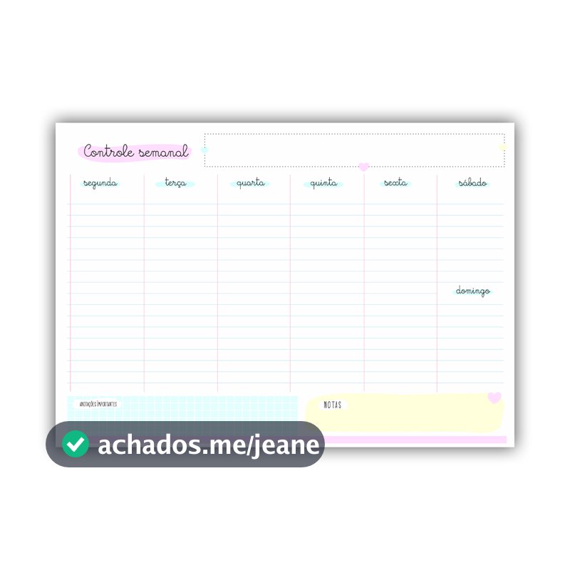 Planner Semanal Blocado A4