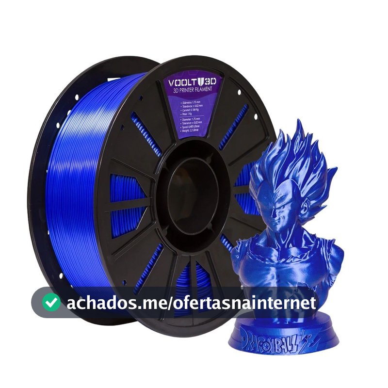 Filamento Impressão 3D Voolt3D Pla V-Silk Azul Safira 1Kg