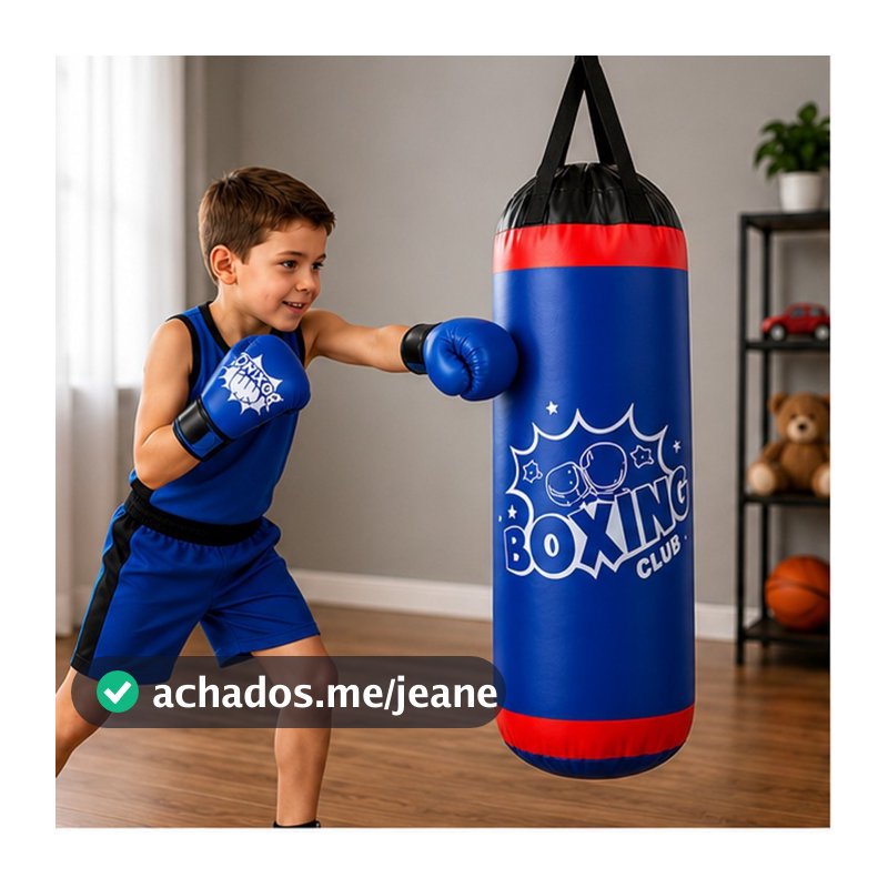 Saco De Pancada Infantil + Luvas Boxe Brinquedo Treino Forte Brinquedo Educativo e Divertido