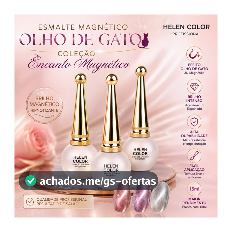 Esmalte Gel Magnético Helen Color Olho de Gato Cat Eye