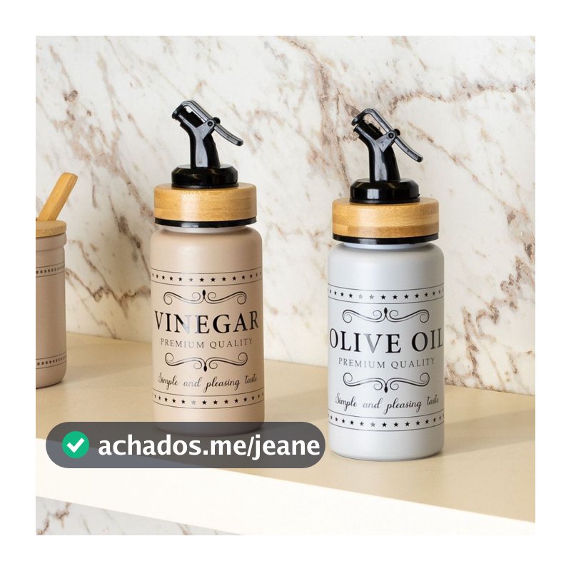 Galheteiro 2 Peças Vinagre e Azeite Corteccia 220ml Vidro - Lyor