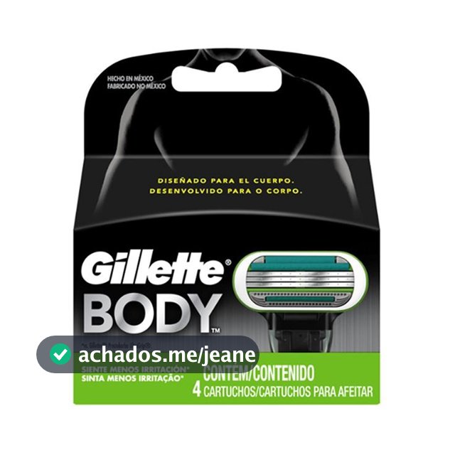 Carga Para Aparelho De Barbear Gillette Body Com 4 Unidades