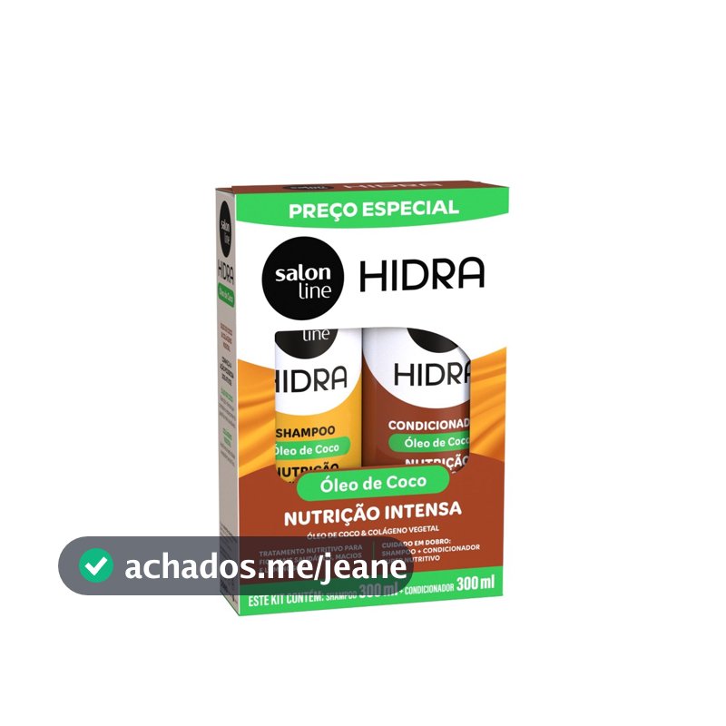 Kit Shampoo e Condicionador Hidra Óleo de Coco Salon Line 300ml
