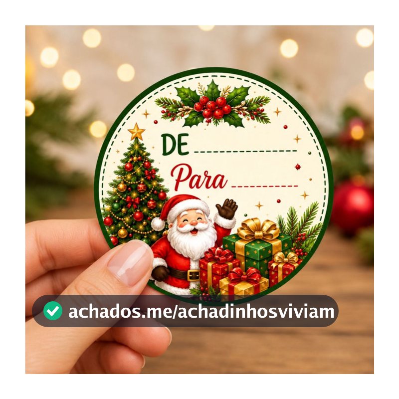 Adesivo De Para Natal Papai Noel para Presentes Embalagens e Lembrancinhas