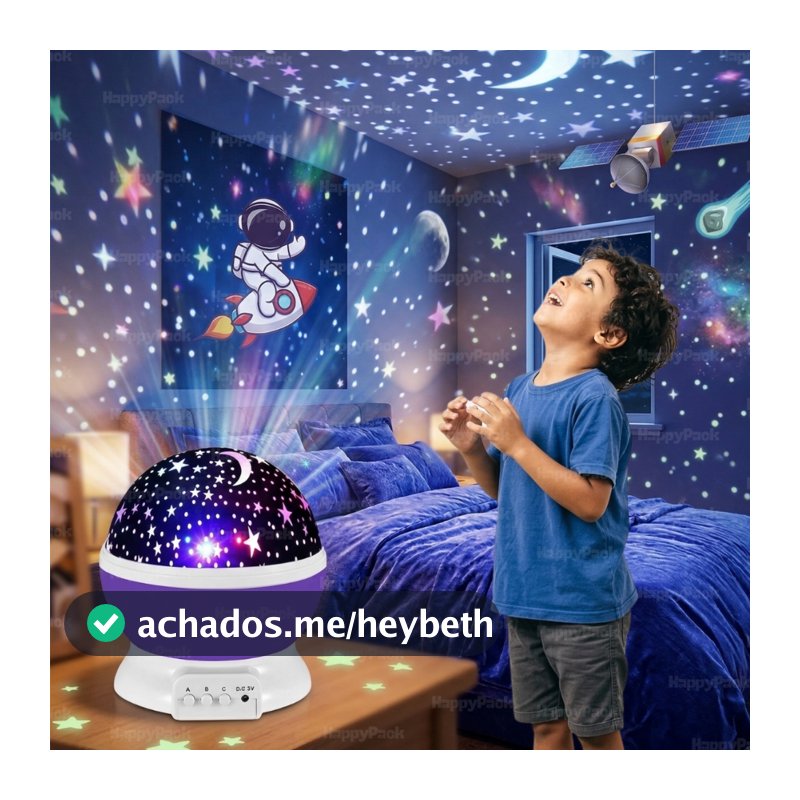 Luminária Projetor Abajur Presente Criança Infantil Estrelado lua Estrela 360º Galaxy Star Master Projetor De Estrela