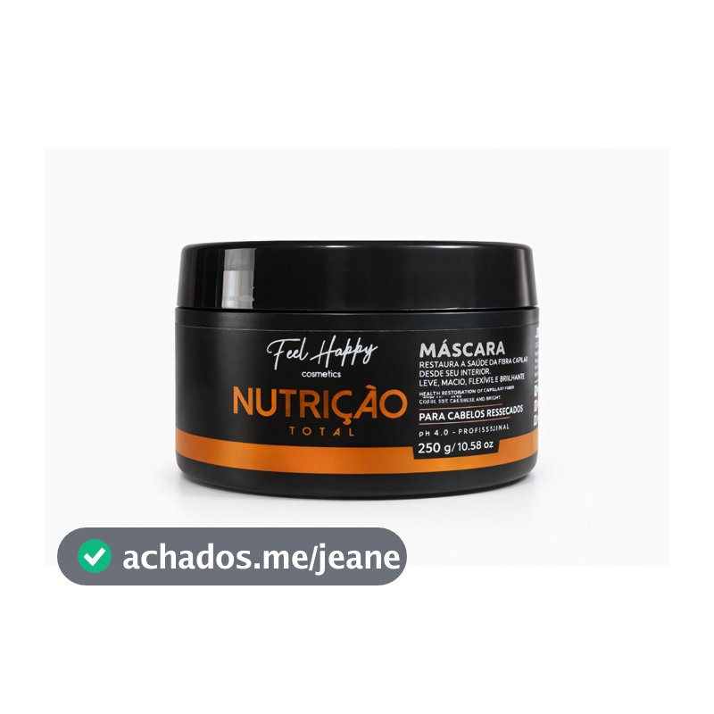 Máscara Capilar Nutrição Brilho 250gr Feel Happy