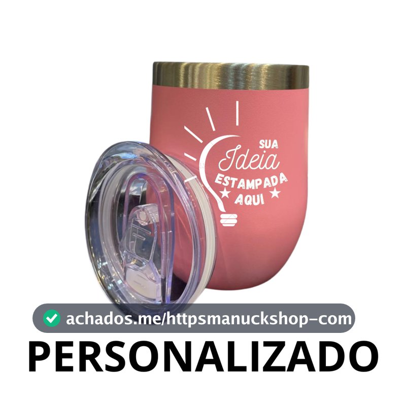 Personalizado - COPO CUIA Térmico Inox com Tampa Antivazamento (360 ml) - Rosa