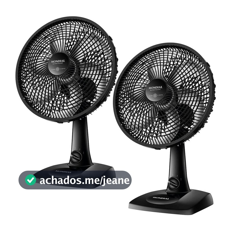 Kit 2 Ventiladores de mesa 30 cm 6 pás com 3 velocidades VSP-30-B Mondial
