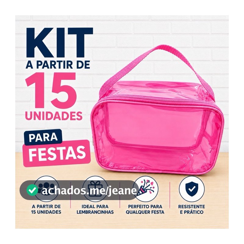 Kit de 5 e 10 - Bolsinhas Retangular Colorida de Alça de mão para Festas