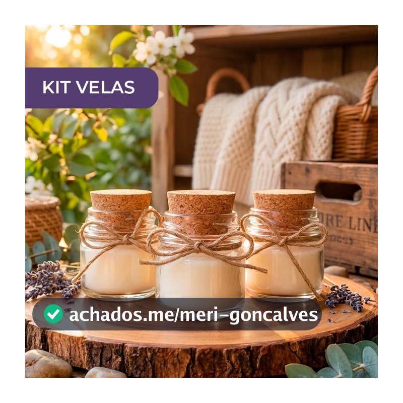 Kit Velas 10/6/2 Aromatica Cera de Coco Lembrancinhas Perfumadas batizado Casamento - tampa de rolha