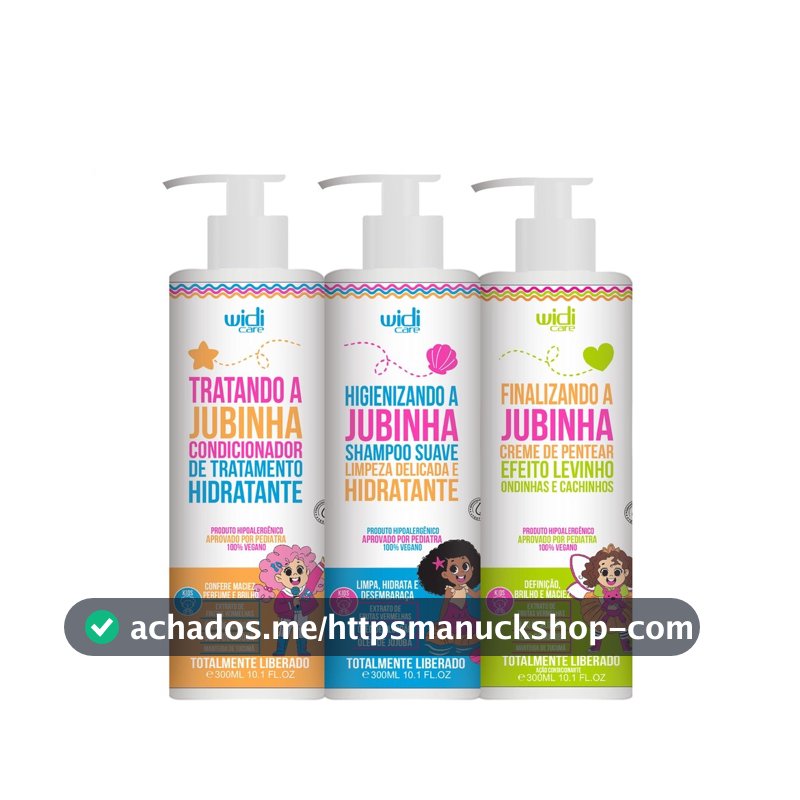 Kit Widi Care Jubinha Shampoo, Condicionador, Creme de Pentear Levinho