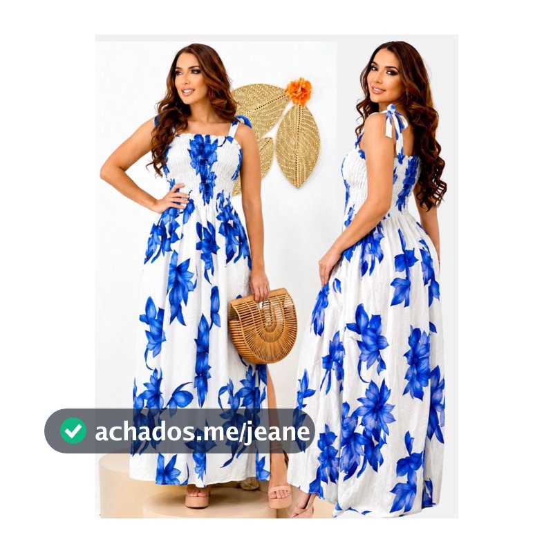 Vestido longo moda cristã feminino em Viscose/Viscolinho casual de alça Muito Lindo com elástico.
