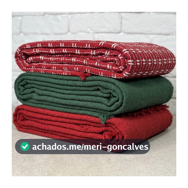 Manta para Sofá 3,00m x 1,80m Cores de Natal Verde e Vermelha Proteção e Decoração
