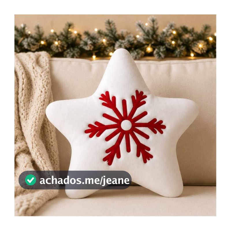 Almofada Estrela Decorativa Natalina