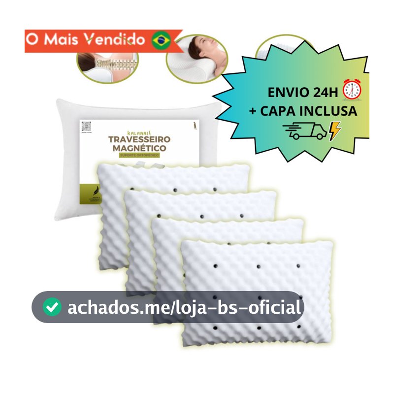 KIT Travesseiro Magnético Anti Ronco Ortopédico Massageador Anatomico Alivia Dor ENVIO IMEDIATO