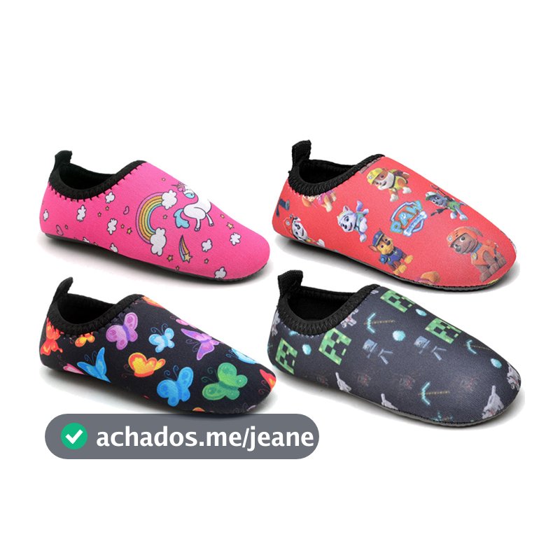 Sapatilha Infantil para Praia e Piscina Neoprene Antiderrapante Menino Menina