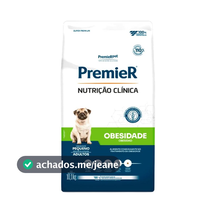 Ração Premier Nutrição Clínica Obesidade Cães Adultos Pequeno Porte 10,1 kg