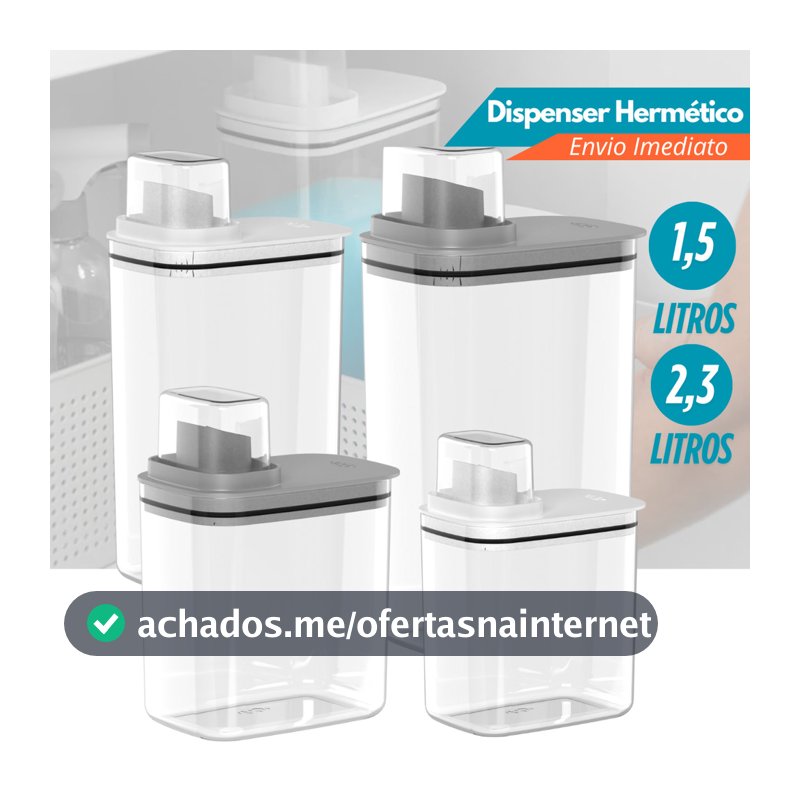 Dispenser Organizador Lavanderia 2,3 e 1,5 Litros Acrílico amaciante sabão em pó Lavanderia
