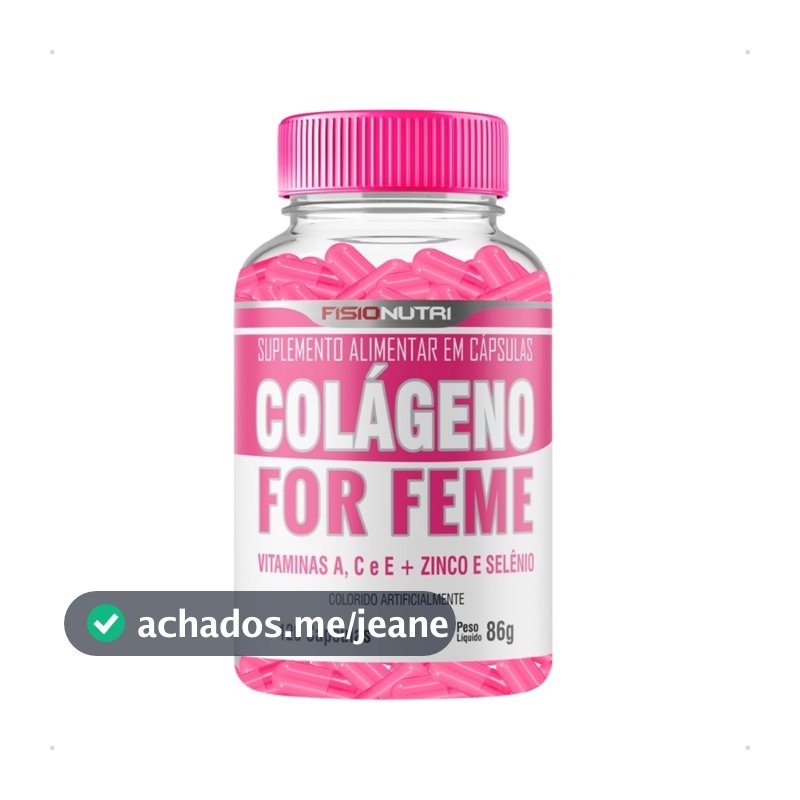 Colágeno For Feme Fisionutri 120 Cápsulas Vitamina A C E Zinco Selênio Pele Cabelo